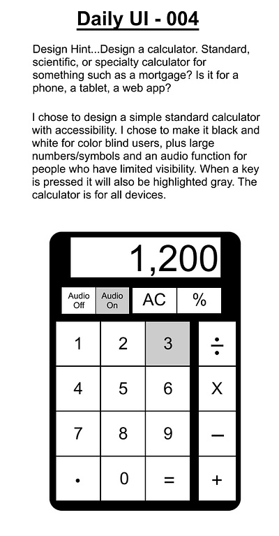 #Daily UI - 004 - Calculator accessibility dailyui design graphic design simple typography ux