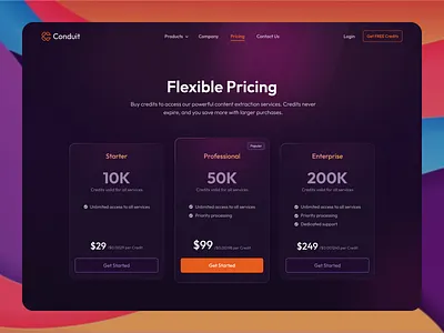 AI Service Pricing Page ai design dark design design inspiration orange price pricing page purple ui design website pricing