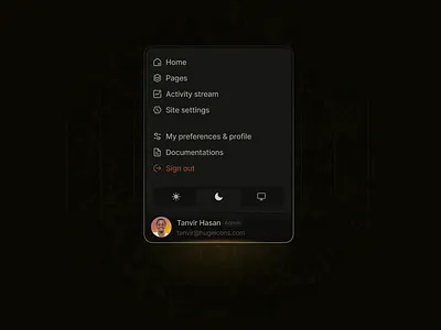 Beautiful dark dropdown clean dark theme darkmode ui dashboard dropdown ui gradient ui profile card saas settings ui ui ux web app dropdown
