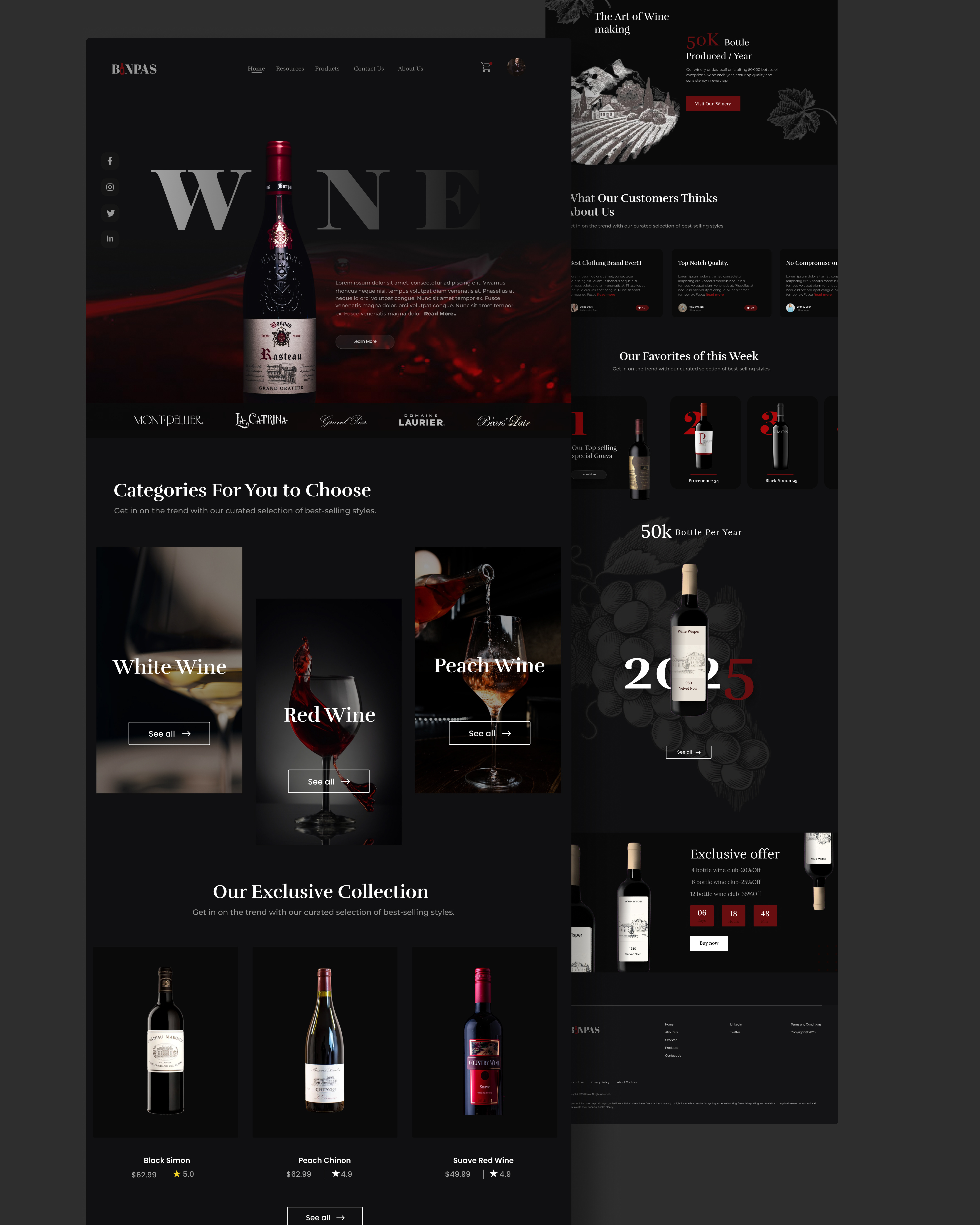 Wine Landing Page Design app branding design graphic design ui ux