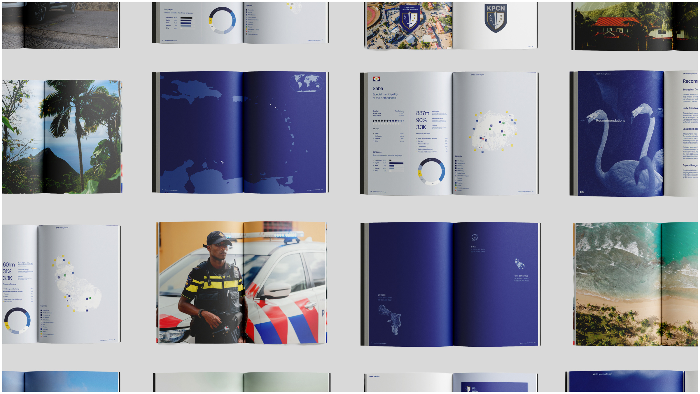 KPCN - One Force, Three Islands, One Identity branding graphic design logo