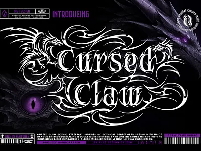 Cursed Claw Typeface blackletter design font fonts illustration letteing typeface