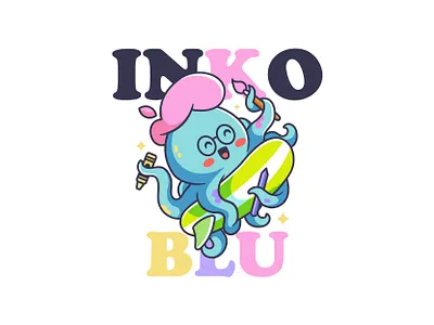 Inko animal cartoon character cute drawing education happy illustration kids mascot