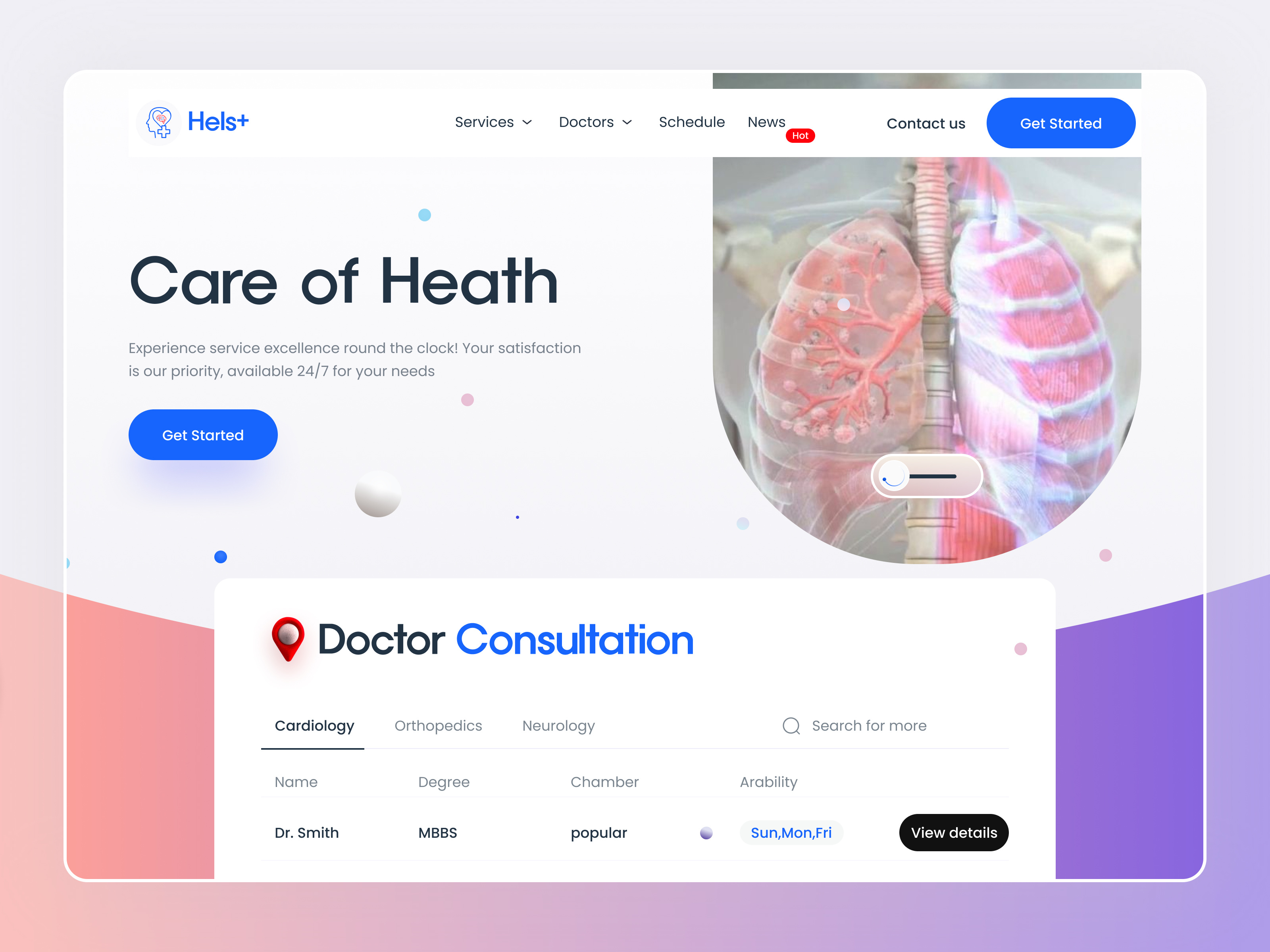 Example of Healthcare Website Design
