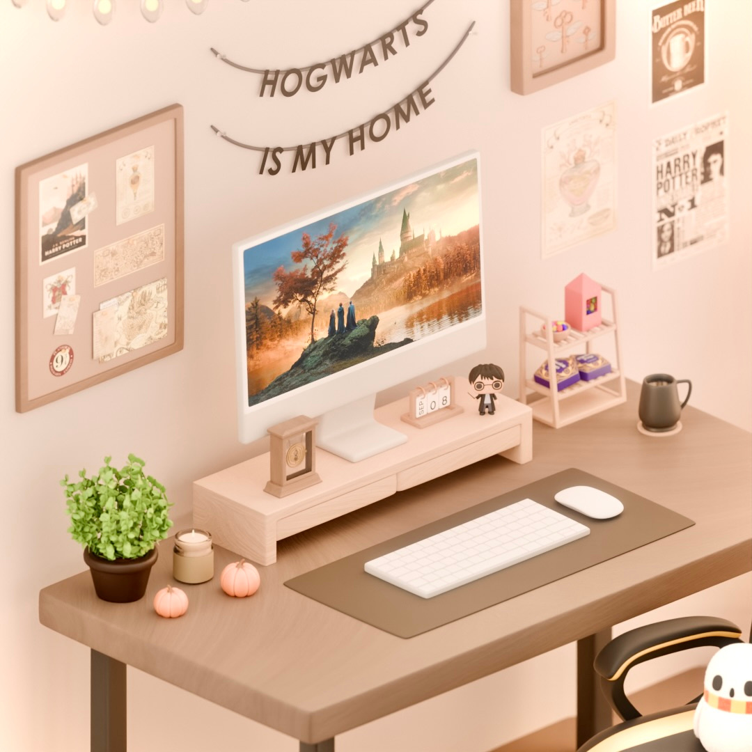 3D Cozy Harry Potter Fan Room ⚡️🦉💛 3d 3dart 3dartist 3dmodeler 3dmodels apple blender calendar cute3d cuteart f fanart harrypotter hogwarts illustration magic pc plants props pumpkin