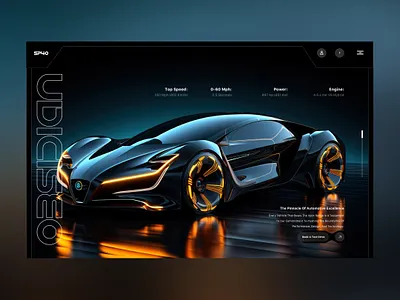 Obsidian Web Ui Landing Shot 3d animation automboile branding bugatti car graphic design logo motion graphics supercar ui ui design ux design vehicle web design
