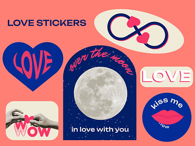 Love Stickers after effects animated animation gif infinite love kiss love motion motion design motion graphics stickers valentines day
