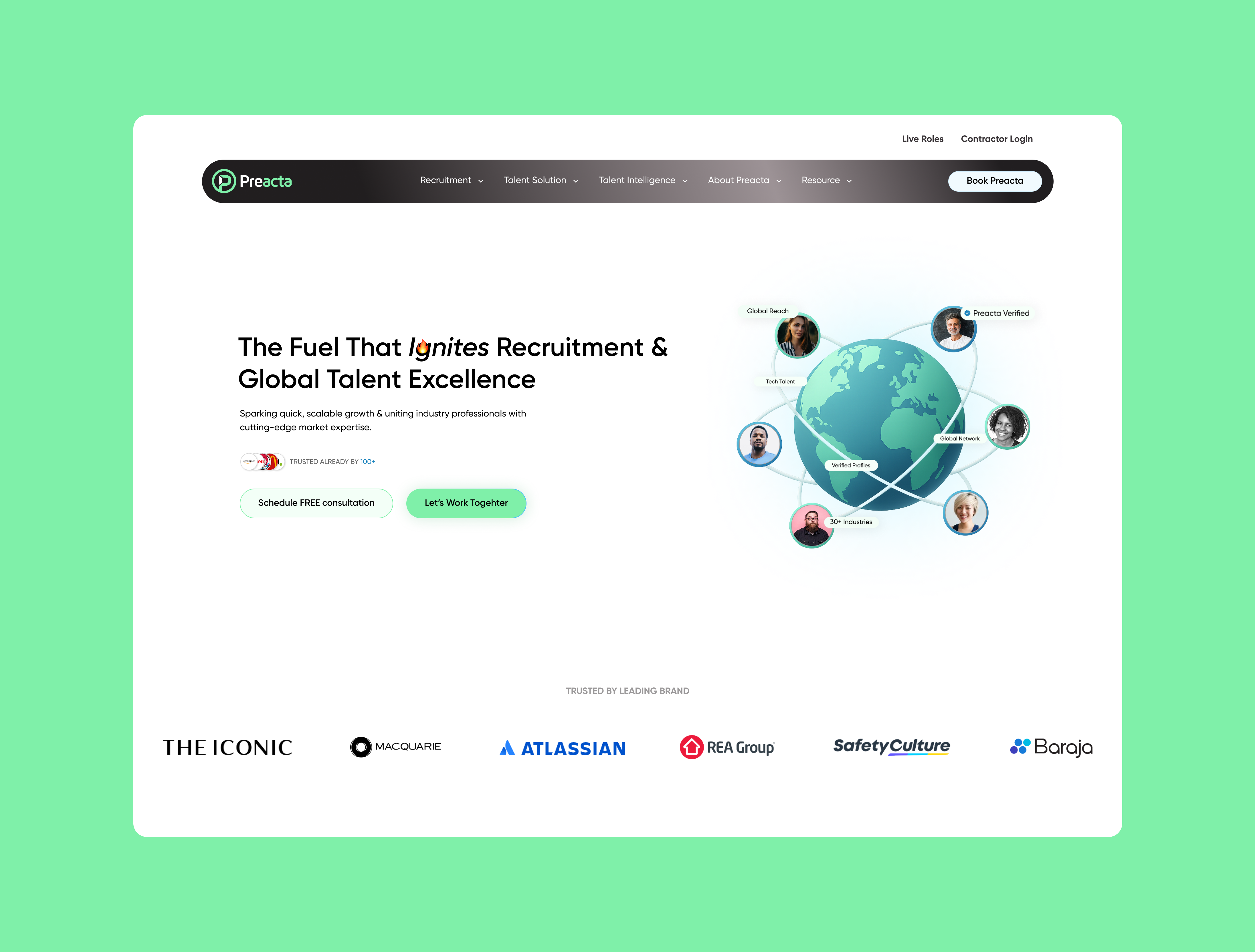 Preacta Website Redesign – Modern Recruitment SaaS UI/UX cleanui figma homepage hrtech landingpage modernui productdesign recruitment redesign saasdesign talentplatform uidesign uiux uxdesign webdesign websiteconcept