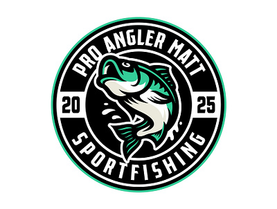 Fish Mascot Logo Badge | PRO ANGLER MATT angler branding design esport fish fish logo fishing fishing logo graphic design green fish illustration logo mascot sportfishing sports sports logo