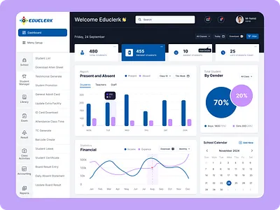 School Management Dashboard graphic design ui ux