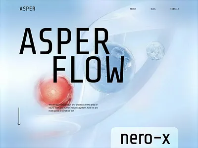 ASPER Flow Neuro Science Landing Page 3d animation blender dna hero section interaction landing page motion graphics neuro science scifi ui webpage website