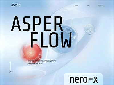 ASPER Flow Neuro Science Landing Page 3d animation blender dna hero section interaction landing page motion graphics neuro science scifi ui webpage website