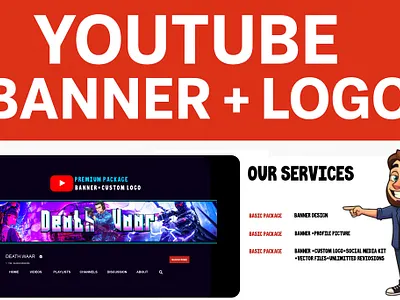 Professional YouTube Channel Banner & Logo Design –Custom Brand channel art design creative logo design custom branding digital branding gaming channel banner graphic design minimalist banner design modern design professional channel identity social media banner streamer branding vlogger branding youtube banner design youtube logo design youtube marketing graphics