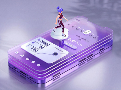 3D Health App 3d 3dart 3dartist 3dcharacter 3ddesign 3dillustration 3dmodeling c4d character cinema4d illustration redshift