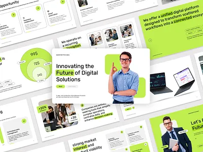 Investor Pitch Deck Presentation business clean company corporate design digital funding graphic design marketing minimalist modern pitch deck powerpoint presentation professional proposal startup strategy