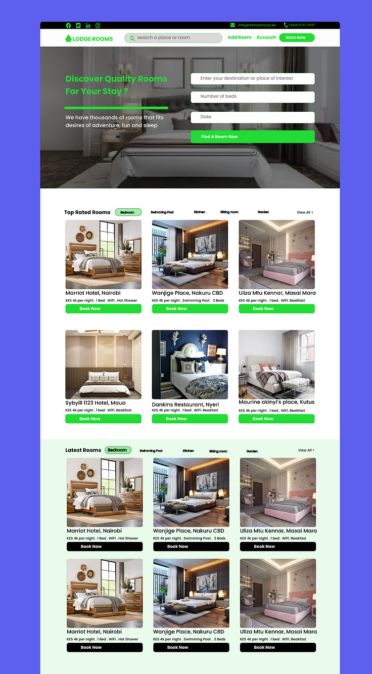 Lodge Rooms - Hotel Rooms Booking Website Design by Titus Kiptanui on ...