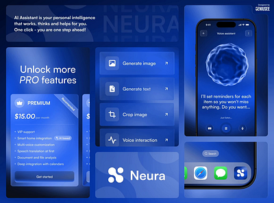 Speak. Create. Do. Together with AI Assistant. animation branding mobile app ui ux voice assitent