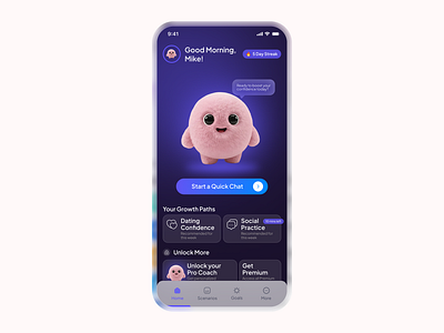 Buddy - AI Powered Social Confidence Coach app app design app ui design edtech edtech mobile app education app ios learning app minimal design mobile mobile app mobile app design mobile ui product design study app ui ui ux uiux ux