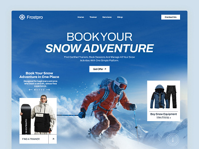 One Platform for All Your Winter Plans adventure website app development ecommerce website hero section home ecommerce home landing page home page landing page sking snow snow board snow landing snow website snow winter sports techwitpro web web ecommerce winter