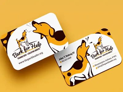 Dog Training Business Card Design bark branding clean creative design dog education graphic design logo modern namecard paw pet print professional training yellow