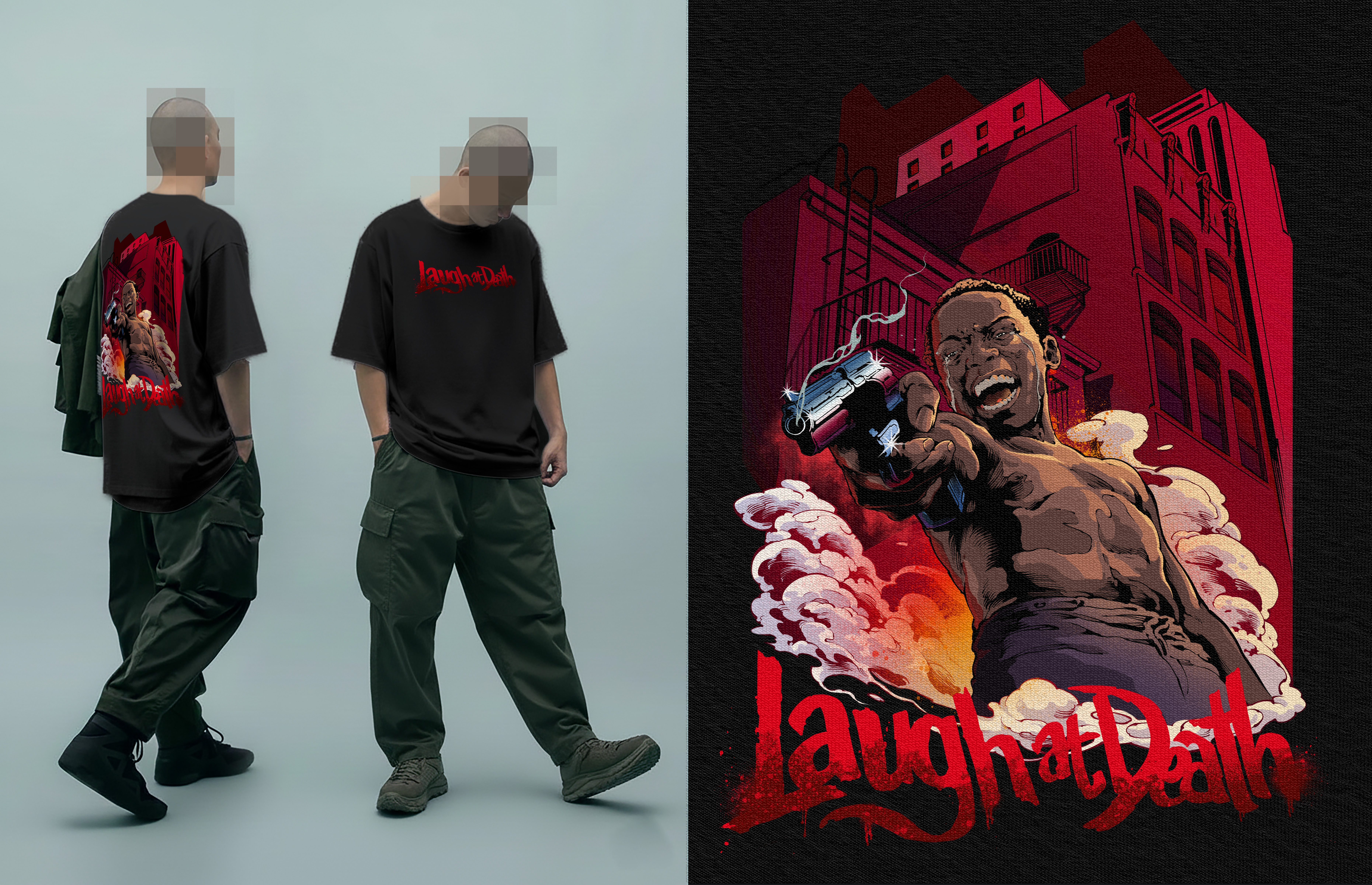 Laugh at Death – Rebel Streetwear Tee design graphic design illustration merchandise tshirt tshirt design tshirtdesign