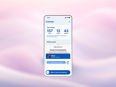 Sobriety app inspired by soren iverson app concept design creativity design inspiration product design self help ui user experience ux