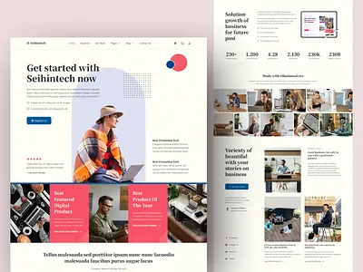 Seihintech - Digital Products Landing Page branding creative business digital market elementor landing page modern design startup design template ui design ui showcase uiux web design website wordpress