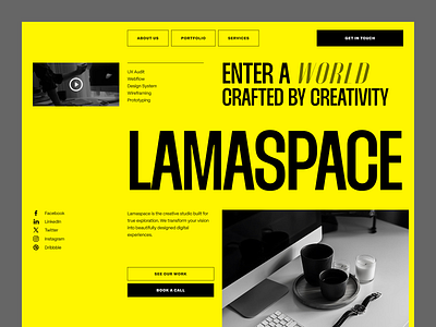 Agency Portfolio Webiste Hero Section — UI Exploration agency bold business agency creative agency design agency digital agency digital marketing agency header section hero section landing page minimal modern ui personal portfolio portfolio startup agency ui ux vibrant web design website