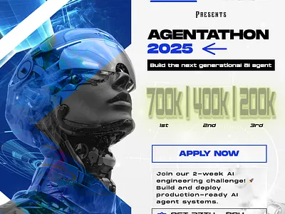 AI AGENT-A-THON design flyer design graphic design