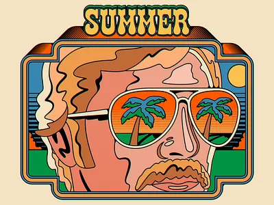 Summer design illustration kitsch pop pop art psychedelic retro summer typography vector vintage
