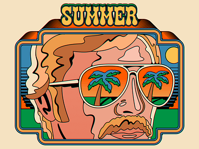 Summer design illustration kitsch pop pop art psychedelic retro summer typography vector vintage