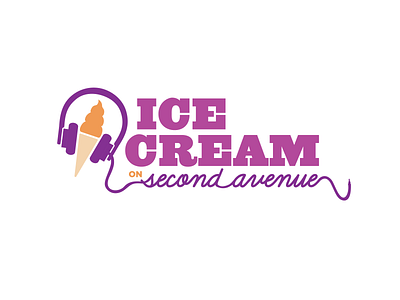 Ice Cream on Second Avenue Logo branding graphi logo