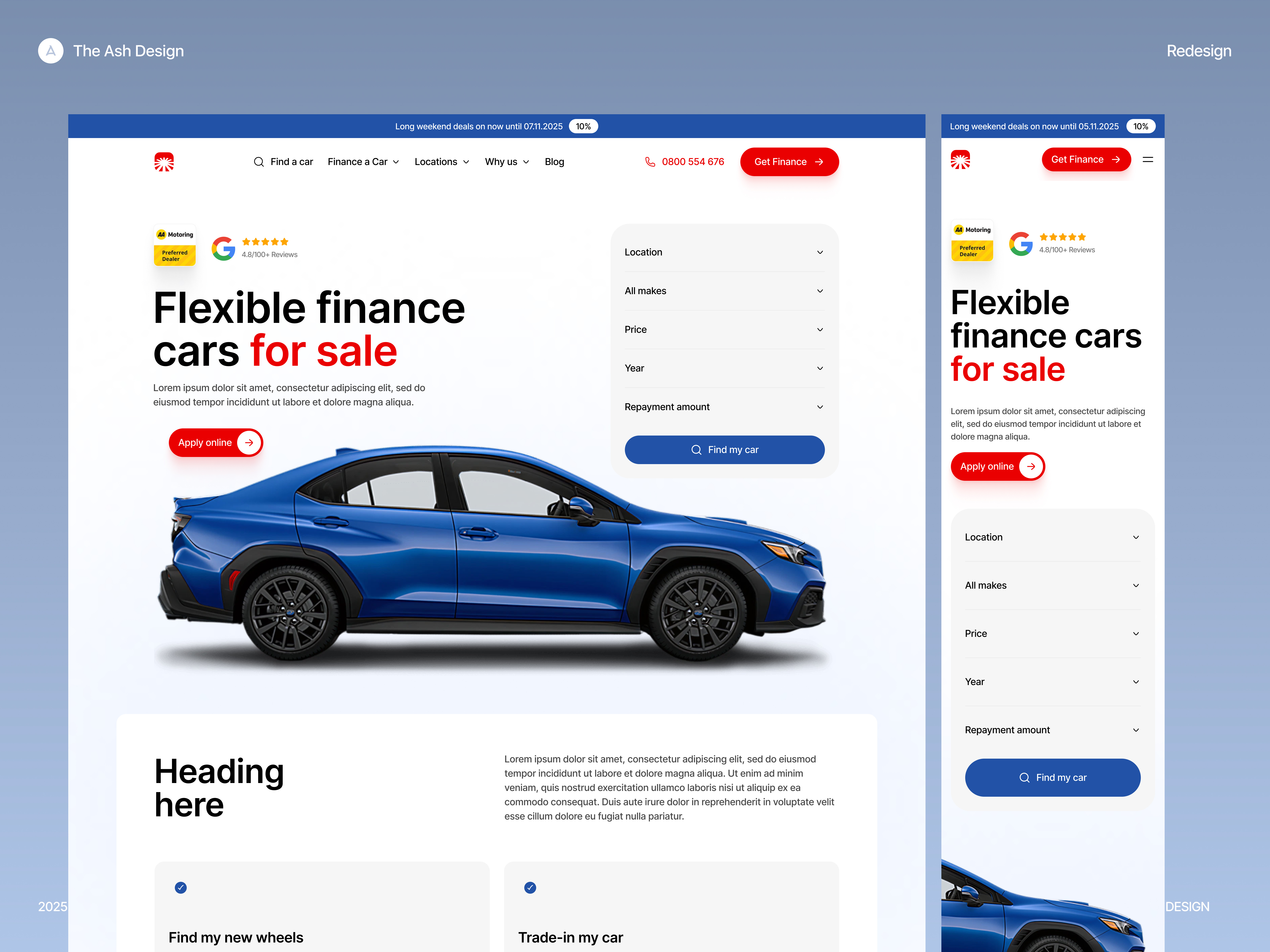 UX/UI Redesign for a Used-Car Dealership Platform by The Ash Web on ...