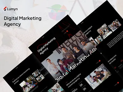 Digital Marketing Agency (Lumyn) Website Landing Page creative digital agency website digital marketing digital marketing agency website figma marketing landing page lumyn agency landing page ppc marketing website template seo agency ui design uiux webflow agency template website