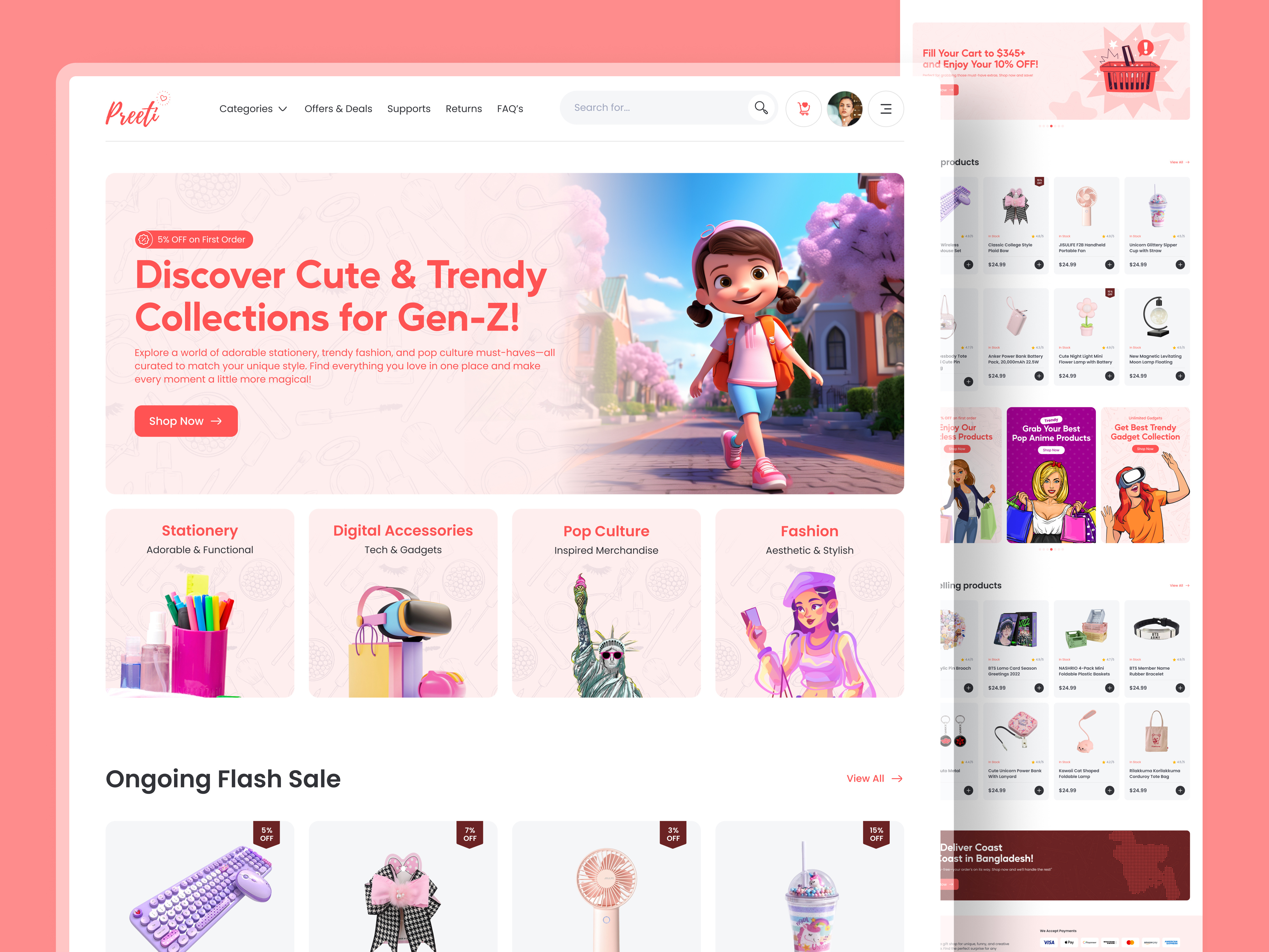 Preeti - Redesign E-Commerce Website | Case Study | UX Research case study e commerce website design ecommerce ecommerce store ecommerce website fashion ecommerce figma genz landing page radiyal shakib1wrk ui ui design ui ux uiux ux design ux research web design website design website ui