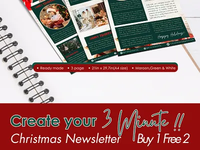 My Christmas & New Year Digital Newsletter Template canvatemplates digitaltemplates emailmarketing newsletter newyeardesign
