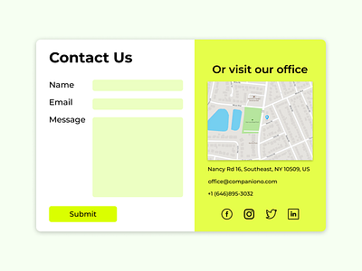 DailyUI #028 Contact Us card contact contact form contact us daily ui dailyui form green ui