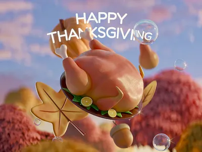 Happy Thanksgiving Day! 3d animation graphic design greetings holiday motion graphics thanksgiving ui
