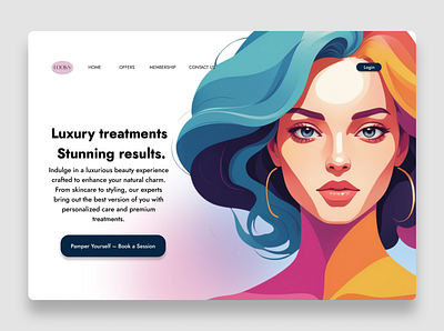 New UI Exploration – Beauty Salon Hero Section beauty salon booking website clean ui figma figma design hero page landing page minimal ui ui ui design uiux website website design
