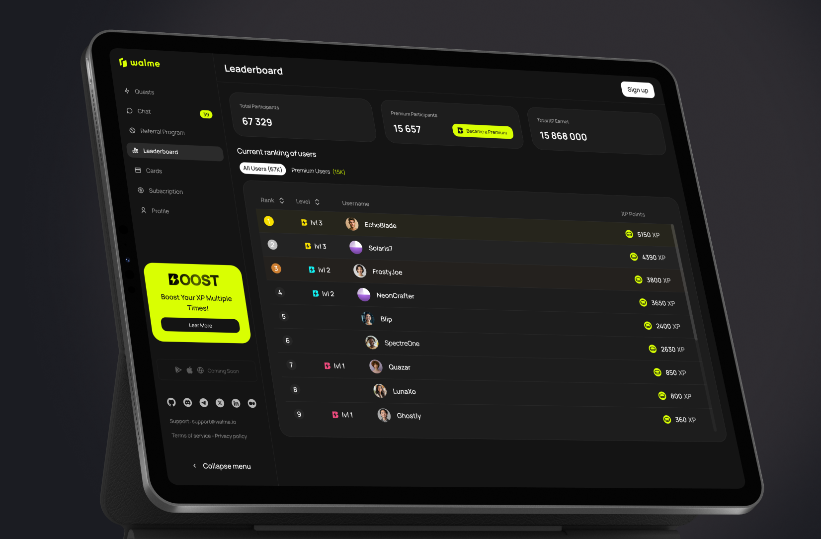 Example of Web3 Waitlist/Quests Web App Development