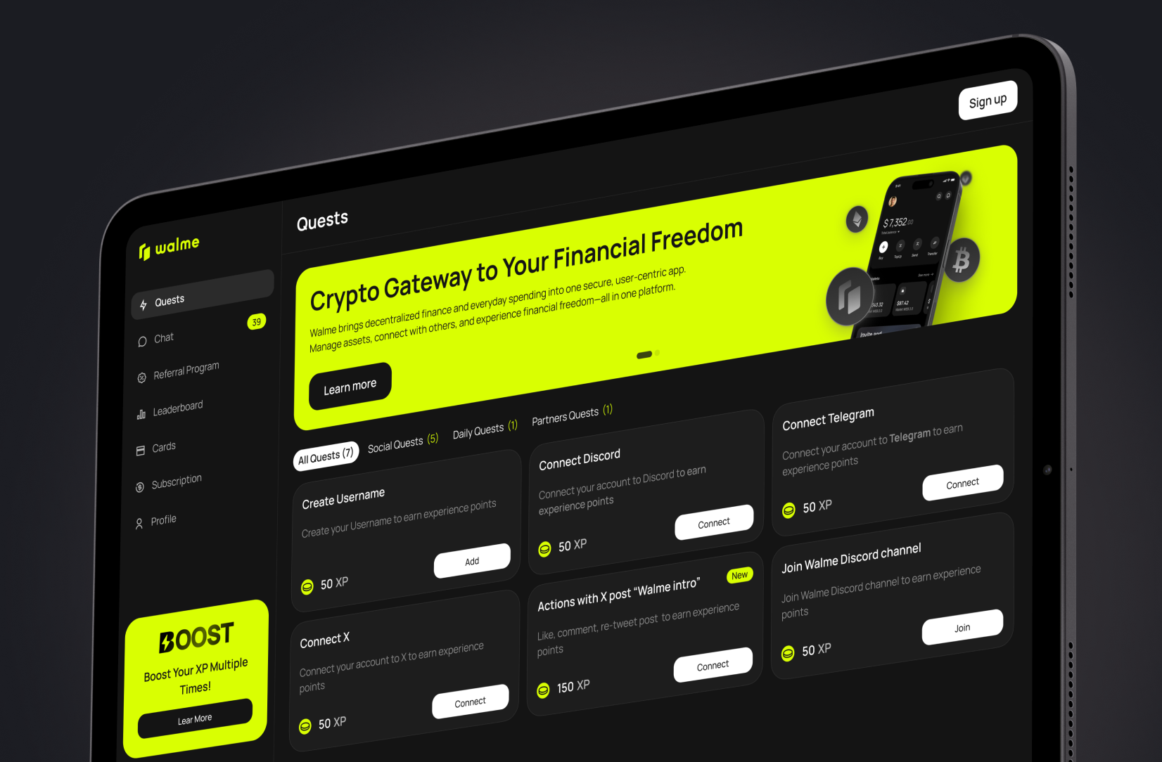 Example of Web3 Waitlist/Quests Web App Development