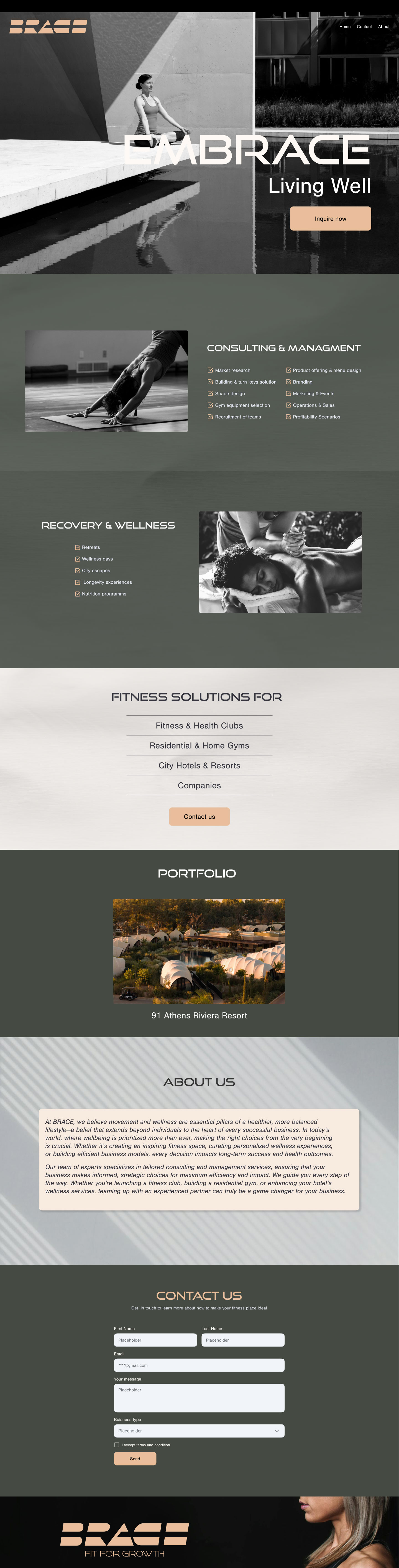 Consulting Fitness (One-Page website) branding graphic design homepage opepage ui uiux website