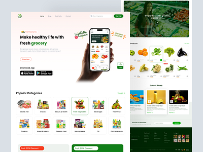 Grocezy—Modern Grocery Ecommerce Landing Page! 2026 design animation app design bd ui design branding dribbblebestshots ecommerceui ecommercewebsite foodappdesign graphic design grocery landing page desing grocery website design groceryui landing page design onlineshopping rakib design rakib ui ui web app design website design