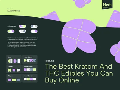 Visual Assets Illustration Design – Herb.Agency brand design brand identity branding agency branding package guide branding website free design system graphic design assets healthcare logo illustration design illustration ideas logo minimal illustration phenomenon studio product illustration social media assets visual assets visual storytelling weed branding weed website wellness logo