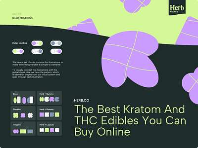 Visual Assets Illustration Design – Herb.Agency brand design brand identity branding agency branding package guide branding website free design system graphic design assets healthcare logo illustration design illustration ideas logo minimal illustration phenomenon studio product illustration social media assets visual assets visual storytelling weed branding weed website wellness logo