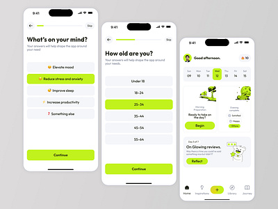 Daily Tracker UI mobile app blue theme ui clean app design daily goals ui daily tracker ui dashboard ui mobile habit tracker app lifestyle tracker ui minimal ui mobile app design mood tracker design productivity app ui routine tracker ui self care app task tracker mobile wellness tracker