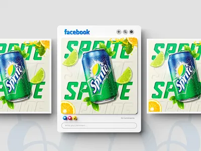 Sprite — Social Media Advertising Campaign advertisement advertisemnt campaign graphic design photoshop product design social media post social media post design soda sprite
