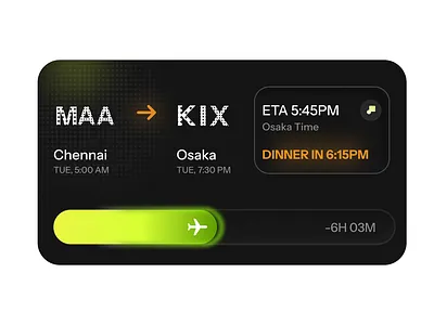 Flight Status Card UI Design airline app card design dark mode ui dashboard ui flight app flight card flight tracker interface design minimal ui mobile app ui modern design product design travel app travel ui ui design ux ui