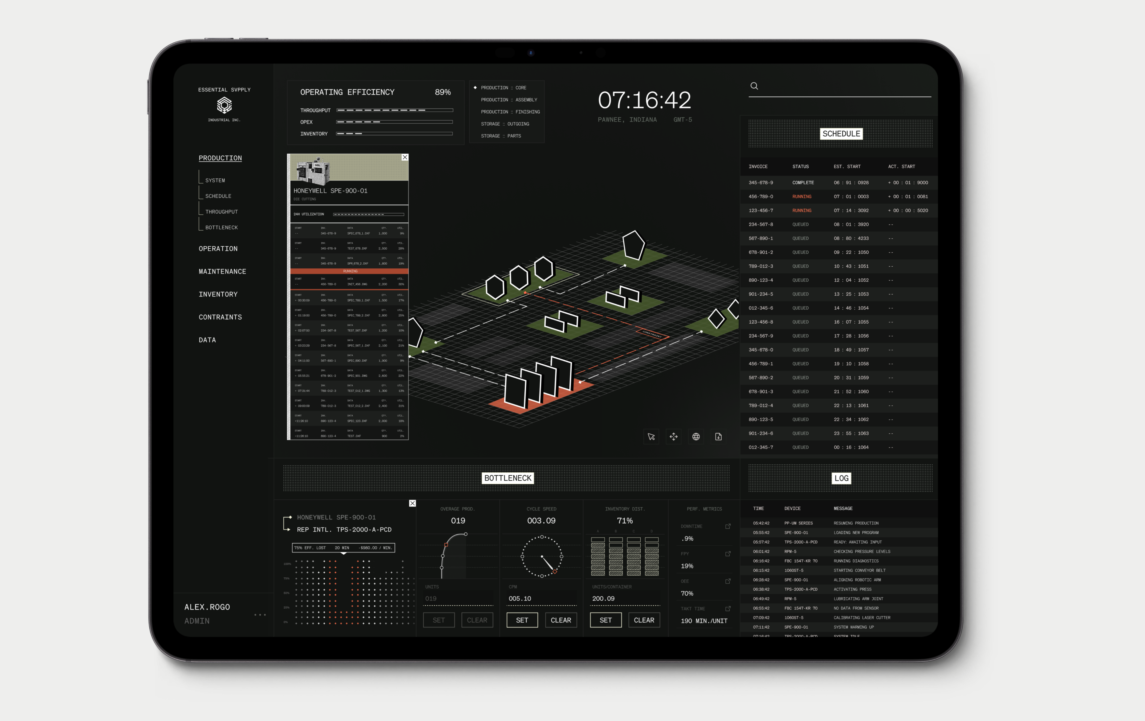Industrial Dashboard app dashboard data design factory industrial information product design ui ux