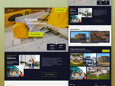 Construction Website UX/UI Design | Web Design branding design graphic design landing page design ui ui design ux design uxui design web web design web development webflow website website design website development